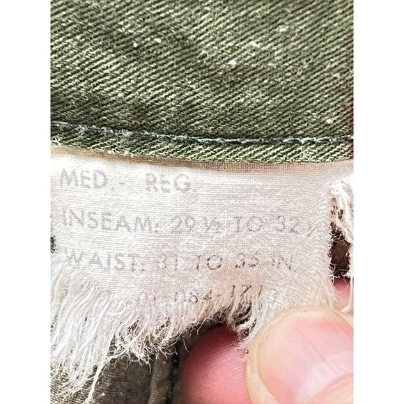 Vintage Military Camouflage Cargo Pants M Reg Adjustable Waist Cotton Outdoor - Picture 4 of 15